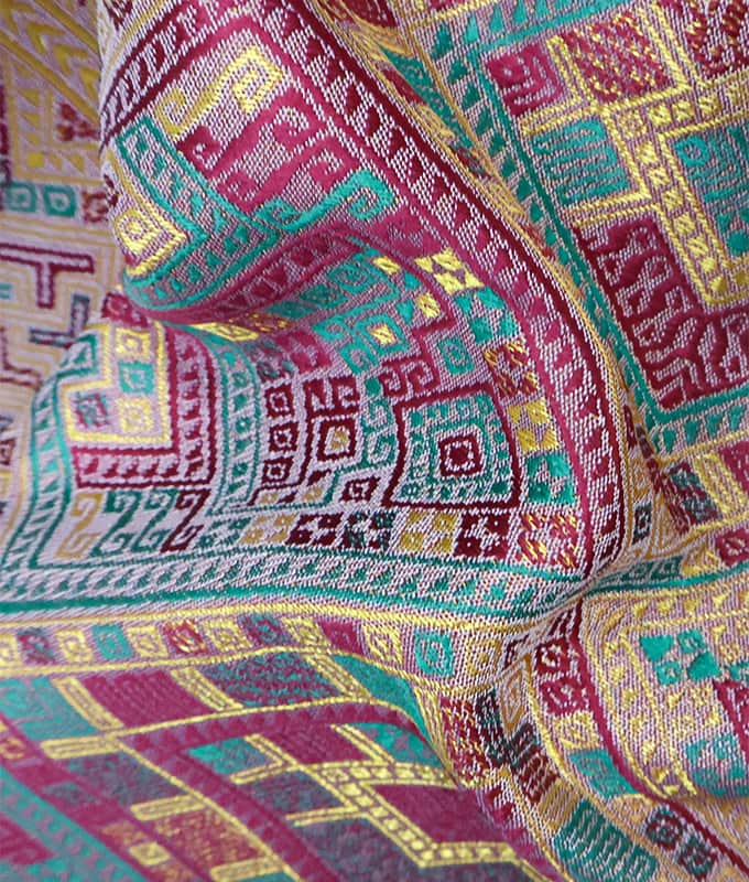 Poliester Jacquard tkanina poput svile za Thai Pha Sinh Sarong